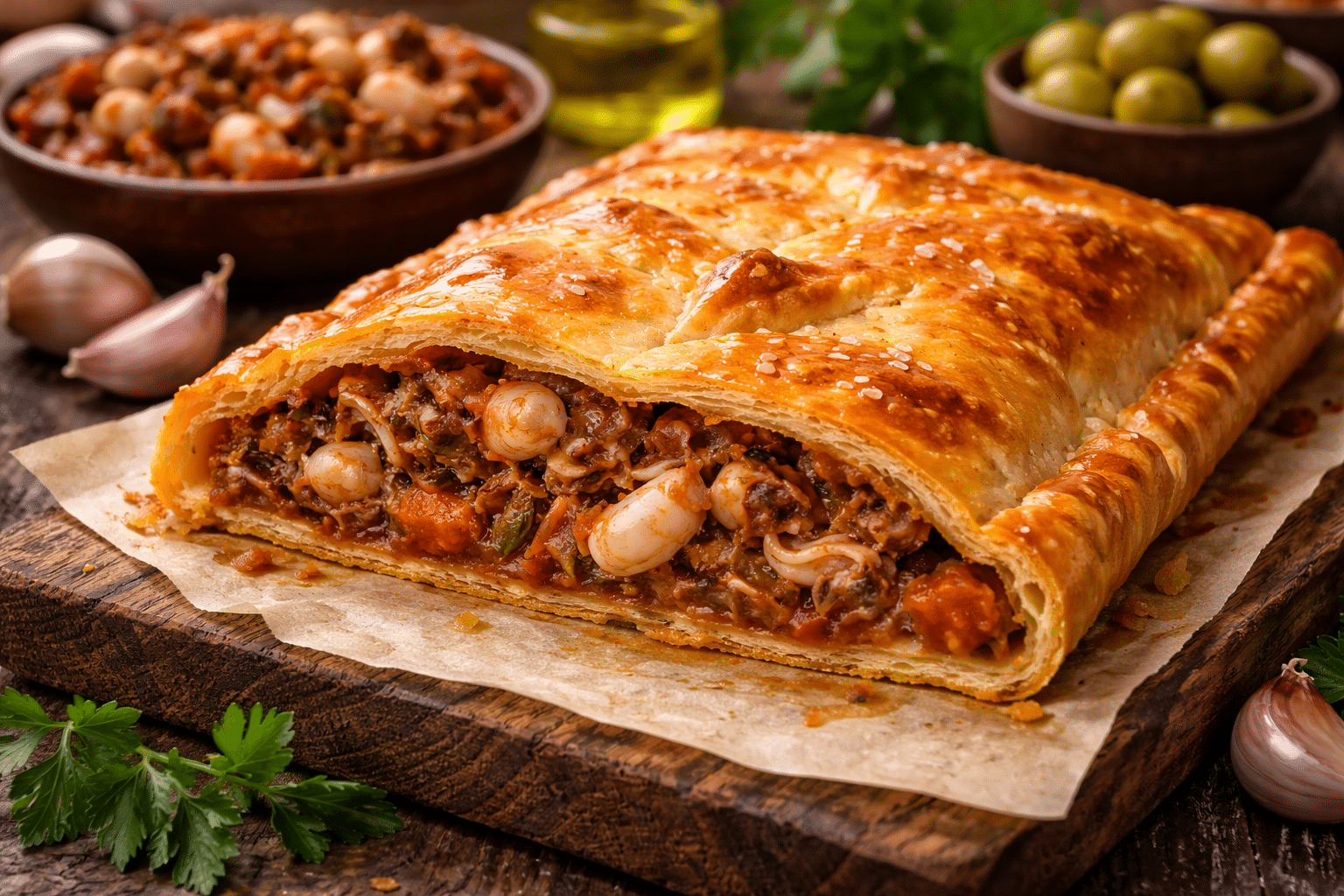 empanada de chopitos