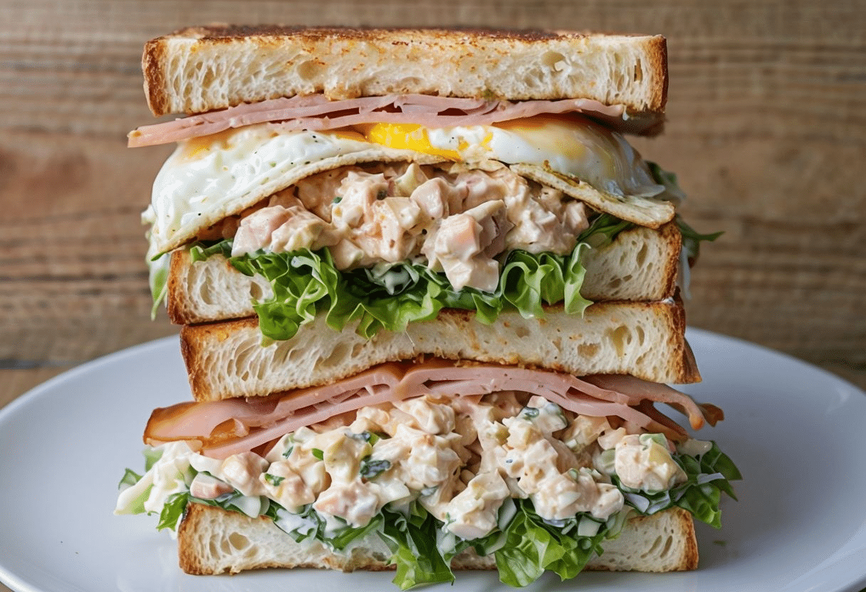 Sandwich caliente de pollo y queso Sandwich caliente de pollo y queso